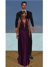 Dream and Angel in deep plum formalwear