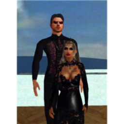 Dream and Angel in black eveningwear